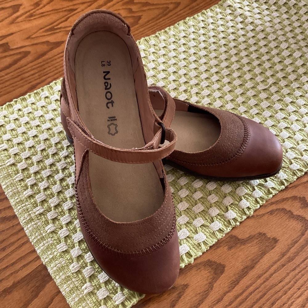 Naot Women's Brown Mary Jane Strap Shoes